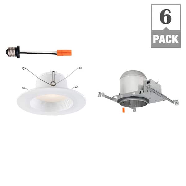 EnviroLite 6 in. 2700K New Construction Recessed Integrated LED Housing with White LED Trim Kit (6-Pack)
