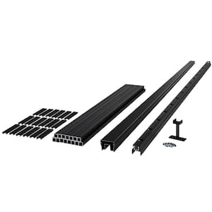 42 in. H x 72 in. W (Actual Size: 42 in. x 70 in.) Cityside Black Contemporary Aluminum Line Rail Kit