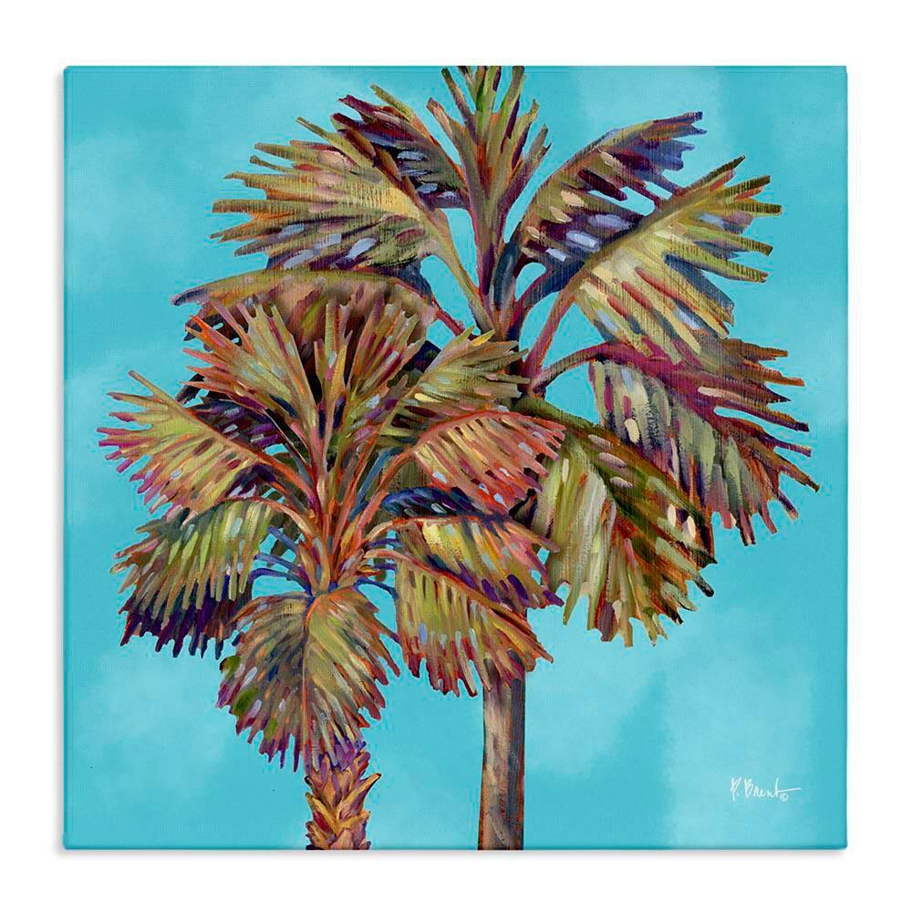 Bondi Palms on Blue by Paul Brent Unframed Nature Graphic Art Print 36 in. x 36 in. price history on PriceWatchPro