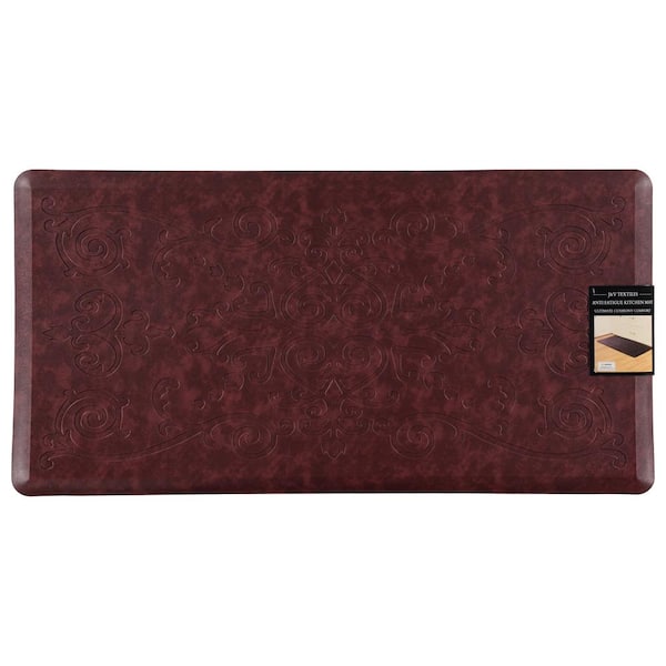 Cloud Comfort Burgundy 20 in. x 39 in. Medallion Embossed Anti-Fatigue Mat