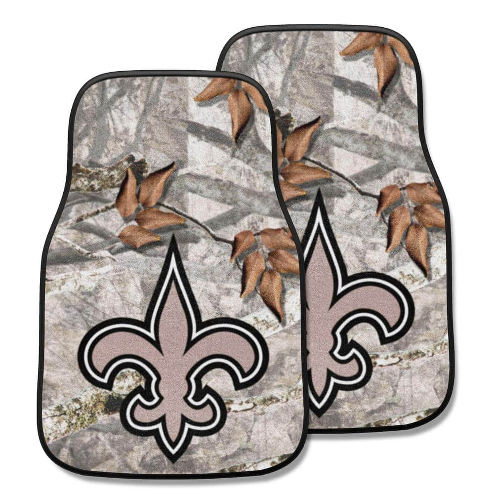 New Orleans Saints Camo Front 2 Piece Carpet Car Mat Set