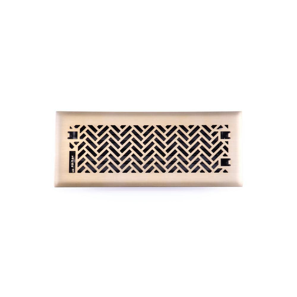 interwoven 4 in. x 12 in. steel floor register in brushed gold
