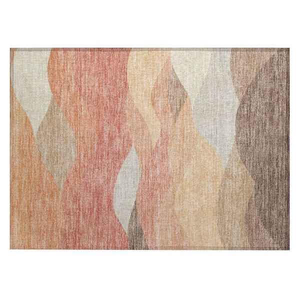 Chantille Machine Washable Indoor/Outdoor Abstract ACN2378 Coral 2 ft. x 3 ft. Accent Rug