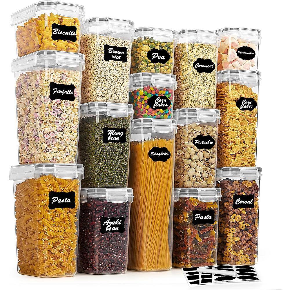  12 Pcs Airtight Food Storage Containers with Lids-Plastic  Pantry Storage Containers-100% Leakproof Reusable Organization and Storage,  BPA Free Clear Canisters for Cereal, Sugar, Rice, Pasta, and Flour: Home &  Kitchen