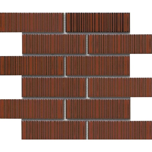 Ornami Seni 11 in. x 12 in. Glossy Ceramic Offset Mosaic Wall Tile (0.9 sq. ft./Case, 1 Piece)