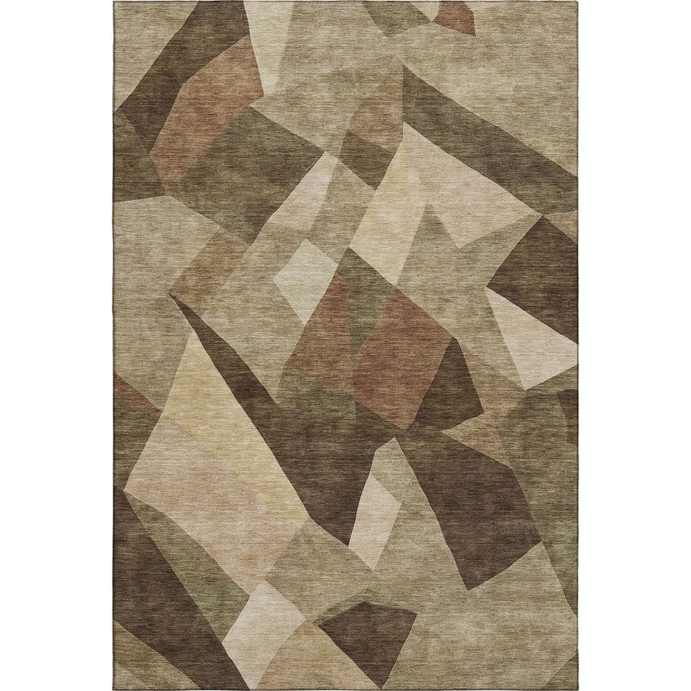 Mayfield Premium Machine Washable Abstract AMF2374 Brown 3 ft. x 5 ft. Area Rug price history on PriceWatchPro