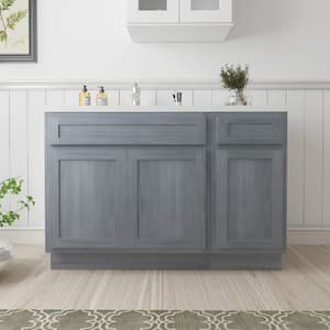 54 in. W x 21 in. D x 32.5 in. H Bath Vanity Cabinet without Top in Silver