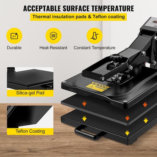 PowerPress Industrial-Quality Digital Sublimation Heat Press Machine for T  15x15