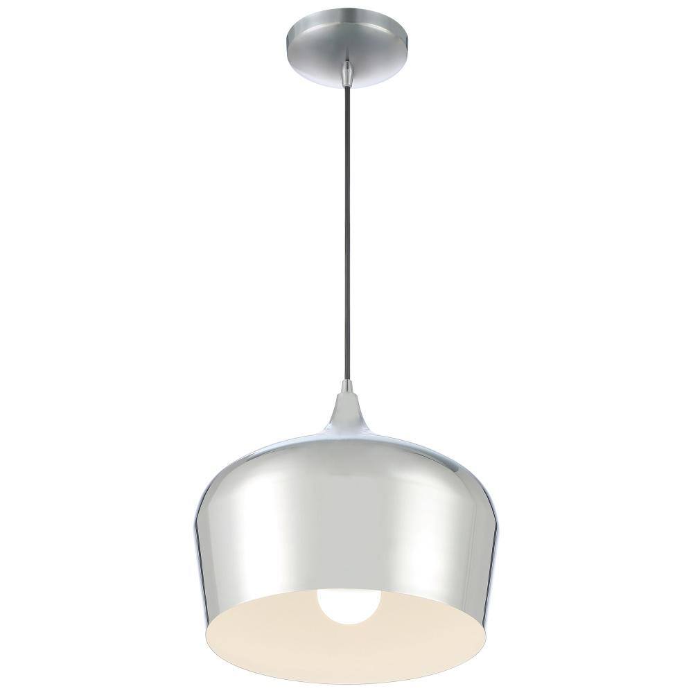 14" Chrome Glass Pendant Light with LED and Incandescent Options