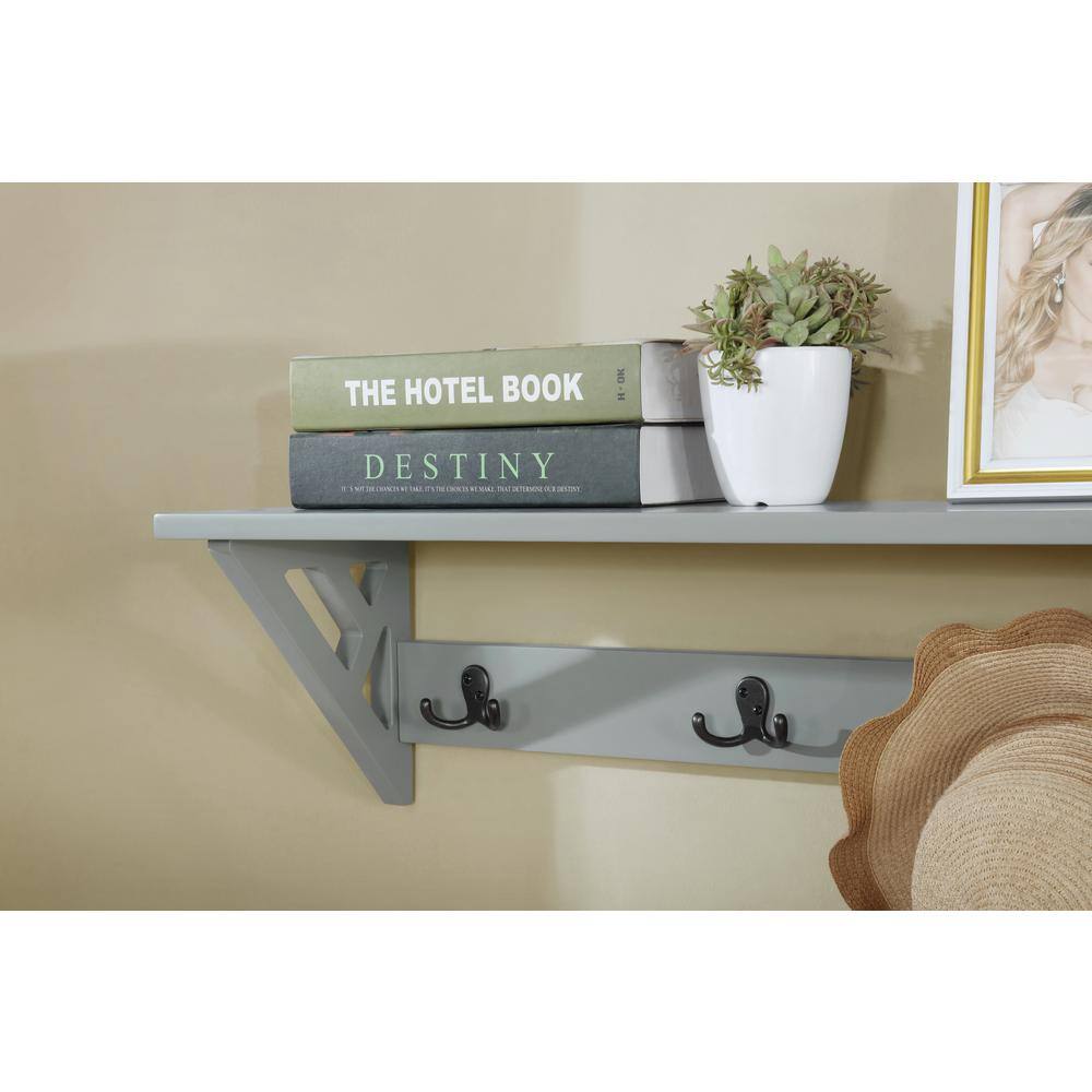 Coventry 36" Gray Wood Hall Tree with Storage Bench