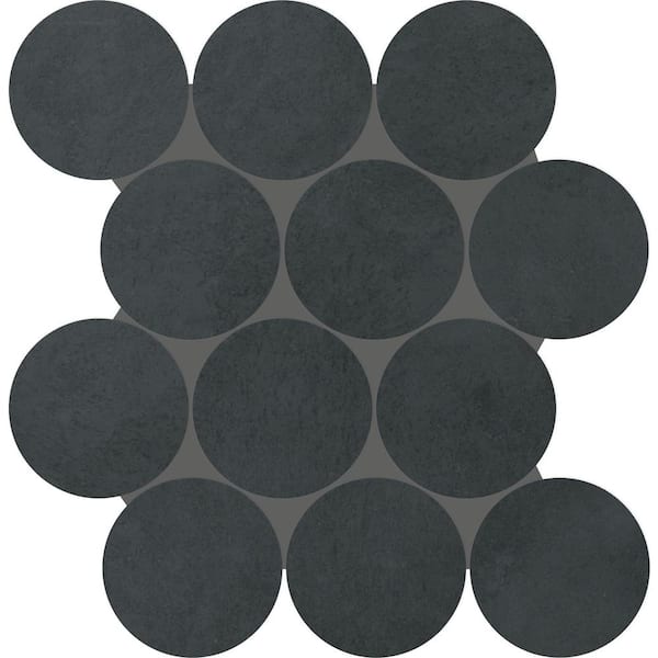 Daltile Indoterra Volcanic Ash 13 in. x 13 in. Matte Porcelain Concrete Look Circle Mosaic Tile (4.79 sq. ft./Case)