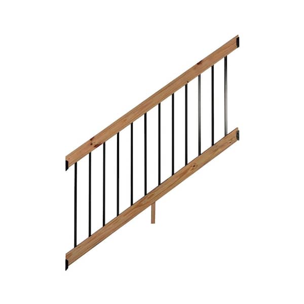 ProWood 6 ft. Cedar-Tone Southern Yellow Pine Stair Rail Kit with Aluminum Square Balusters