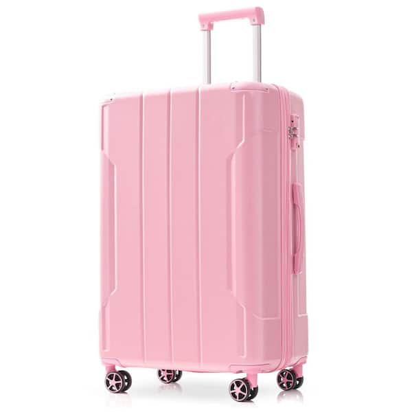 Merax 3-Piece Light Pink Expandable ABS Hardshell Spinner 20 in