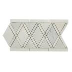 Grand Textured Asian Statuary Border 6 in. x 12 in. x 10 mm Polished Marble Floor and Wall Tile