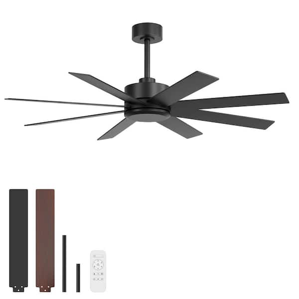 Breezary Sunil 52 in. 6-Speed Standard Black Covered Outdoor