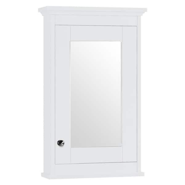 Garrido Bros. and Co. Garrido PVC 16 in. W x 26 in. H x 5 in. D Framed Surface-Mount Bathroom Medicine Cabinet with Latch in White