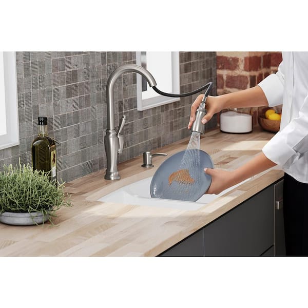 Arsdale Single-Handle Pull-Down Sprayer Kitchen Faucet with Soap/Lotion Dispenser in Vibrant Stainless