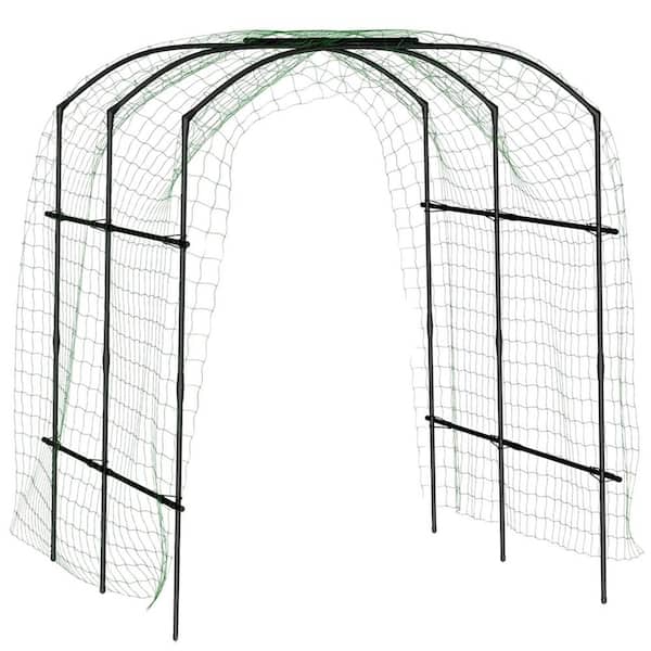 87 in. Steel Garden Arch Trellis for Climbing Plants Vine Cucumber Tomato Grape Vegetables Green