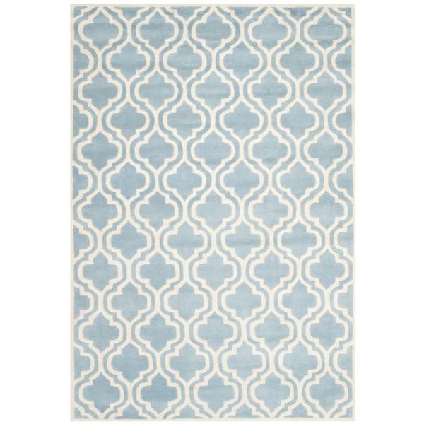 SAFAVIEH Chatham Blue/Ivory 6 ft. x 9 ft. Border Area Rug