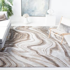 Craft Gold/Gray 11 ft. x 15 ft. Marbled Abstract Area Rug