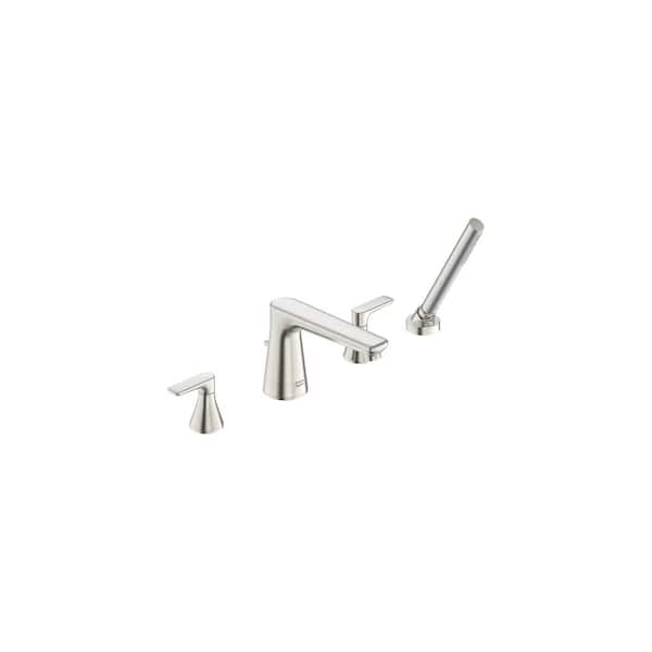 American Standard Aspirations 2-Handle Deck Mount Roman Tub Faucet with Hand Shower in Brushed Nickel