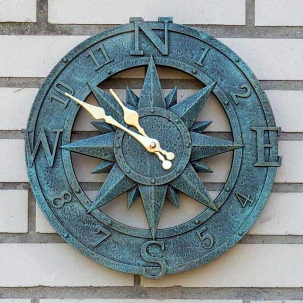12 in. Outdoor Wall Clock Waterproof Garden Decor Turquoise 1-Piece price history on PriceWatchPro