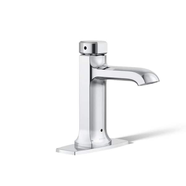 KOHLER Rubicon Battery Powered Touchless Single Hole Bathroom Faucet in Polished Chrome