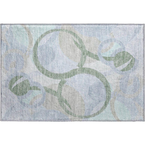 Mayfield Premium Machine Washable Abstract AMF2168 Sage 2 ft. x 3 ft. Accent Rug