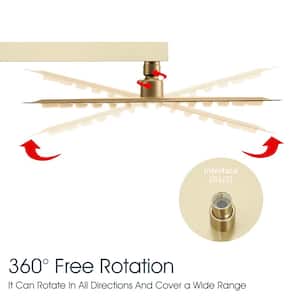 1-Spray Patterns 16 in. Single Wall Mount and Ceiling Mount Square Rain Fixed Shower Head in Brushed Gold