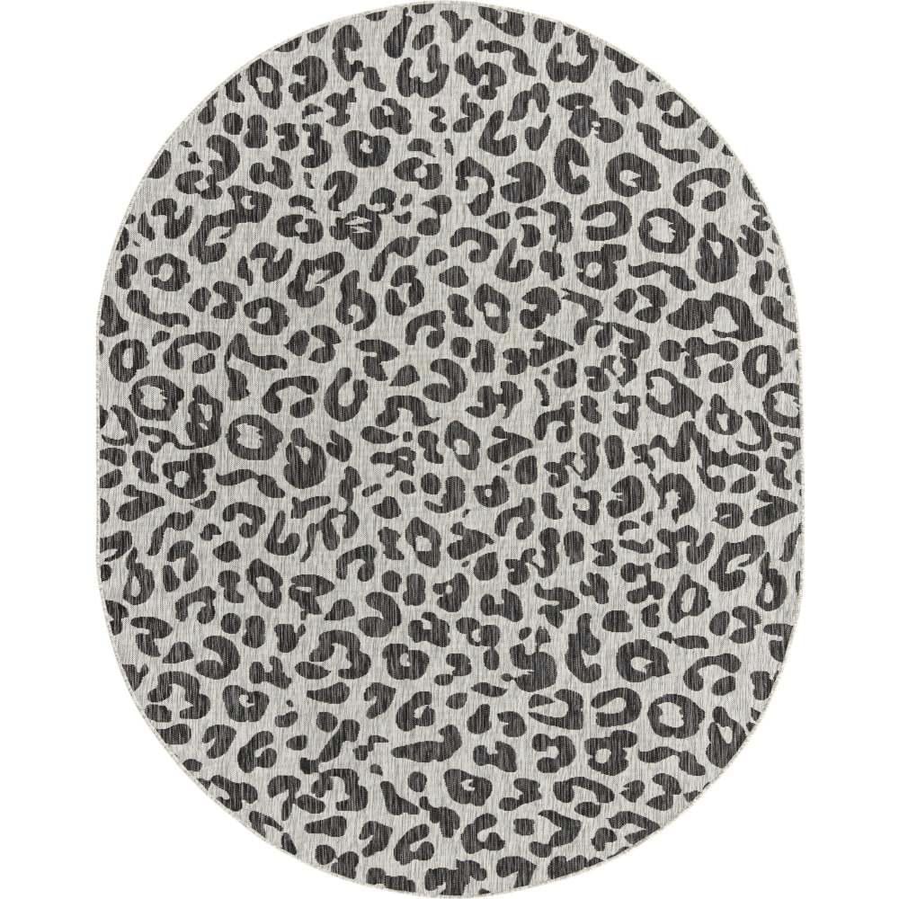 Unique Loom Outdoor Safari Leopard Light Gray 7 Ft 10 In X 10 Ft   Light Gray Unique Loom Area Rugs 3159607 64 1000 