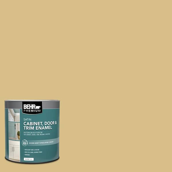 BEHR PREMIUM 1 qt. #MQ2-18 Honey Tea Satin Enamel Interior/Exterior Cabinet, Door & Trim Paint