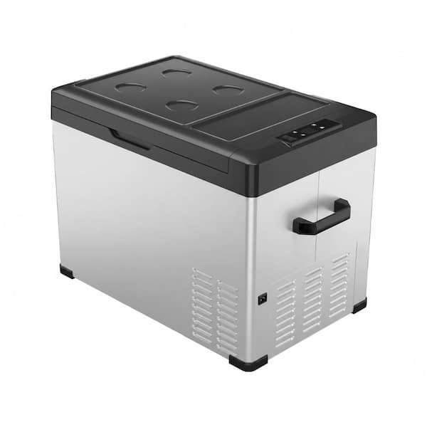 42 qt. Fast Cooling Portable Electric Chest Cooler in Stainless Steel for Car, RV and Camping