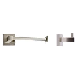 Capri Toilet Paper Holder and Robe Hook Set in Brushed Nickel