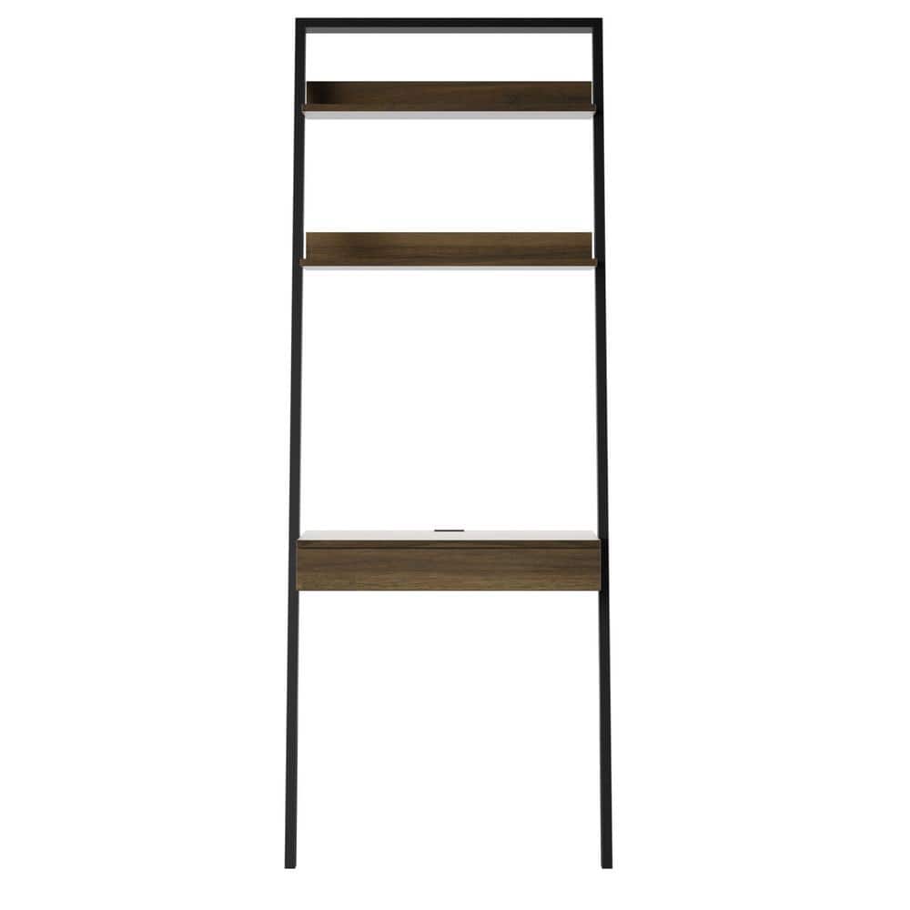 Twin Star Home 30 in. Rectangular Plainview Walnut Wood 2Shelves