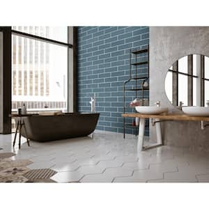 Citylights Navy 4 in. x 12 in. Glossy Ceramic Wall Tile (9.69 sq. ft./Case)