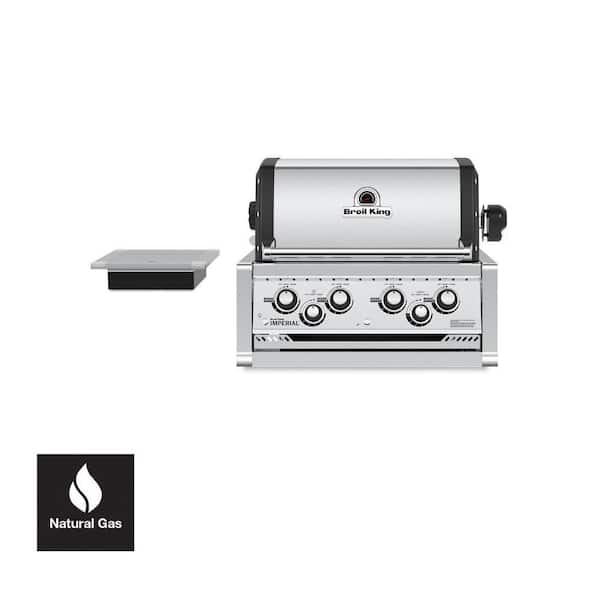 Broil King Imperial S 490 4-Burner Built-In Natural Gas Grill Head with Side Burner and Rear Rotisserie Burner