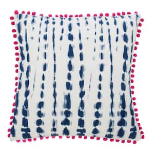 Atalia Pink/Cream/Navy 16 in. x 16 in. Throw Pillow