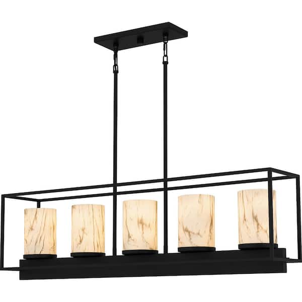 Quoizel Bentley 5-Light Matte Black Linear Chandelier