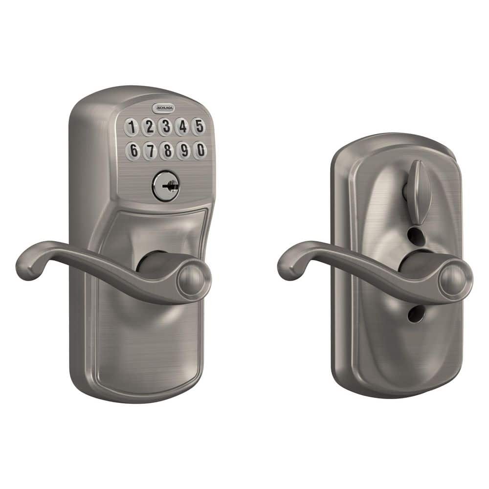 Schlage Plymouth Satin Nickel Electronic Keypad Door Lock with