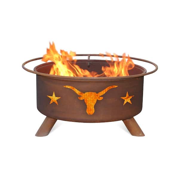 Steel Wood Burning Fire Pit In Rust, Texas Fire Pit Grill