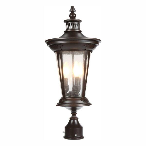World Imports North Hampton 3-Light Outdoor Old Bronze Post Lantern
