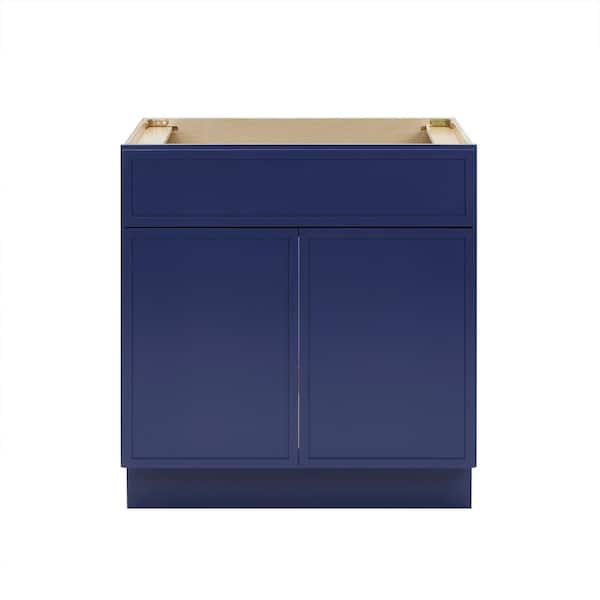 30 in. W x 21 in. D x 32.5 in. H 2-Doors Bath Vanity Cabinet without Top in Blue