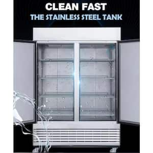 54 in. W 47 cu. ft. Frost-free Two Door Commercial Reach In Upright Freezer in Stainless Steel