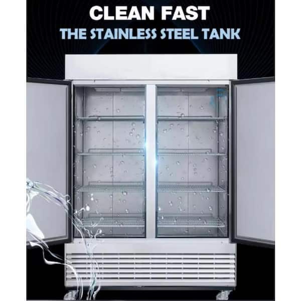 54 in. W 47 cu. ft. NSF Auto Defrost 2-Door Commercial Reach In Upright Freezer in Stainless Steel