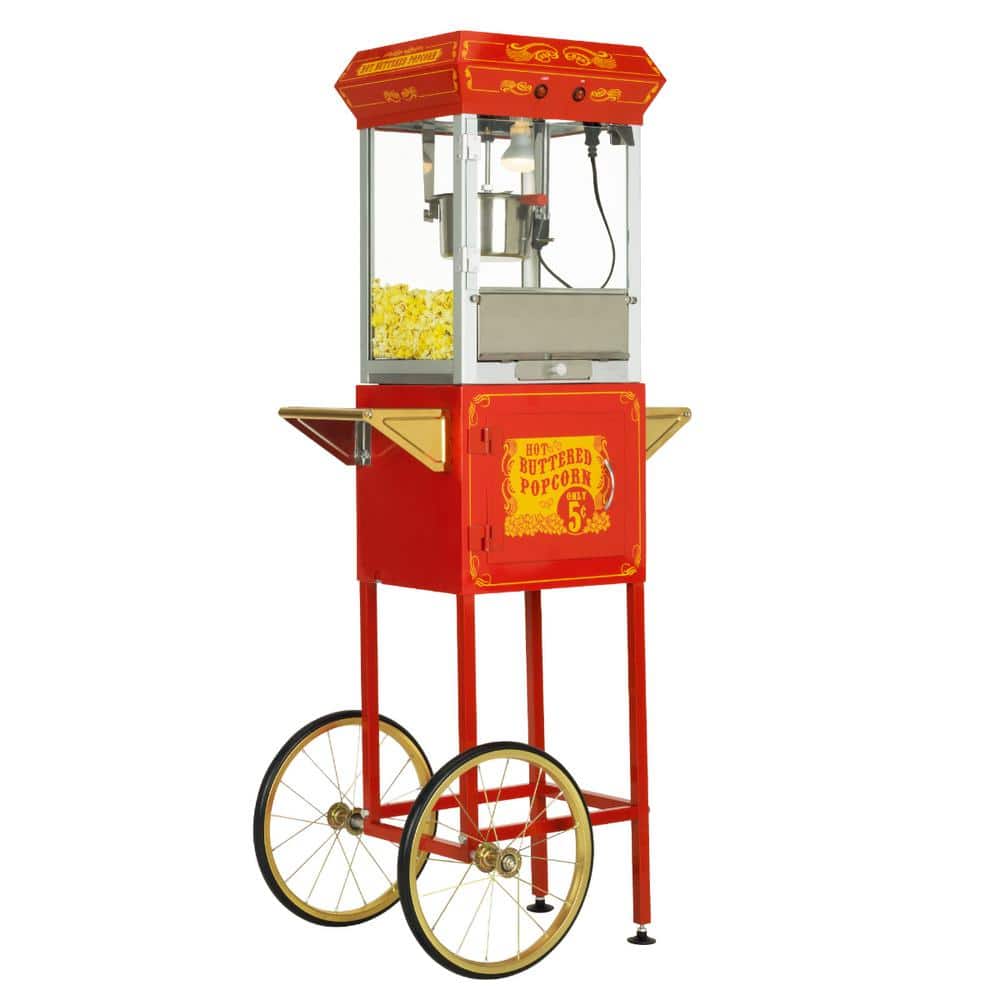 Popcorn Machine Maker Popcorn Machine with Wheels, 1400 Watts, 120 V, Hot  Air Po