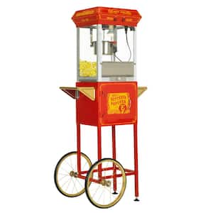 4 oz. Red and Gold Hot Oil Popcorn Machine with Cart