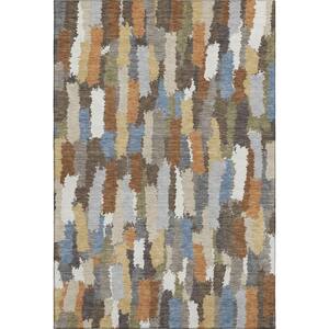 Mayfield Premium Machine Washable Abstract AMF2437 Chocolate 9 ft. x 12 ft. Area Rug
