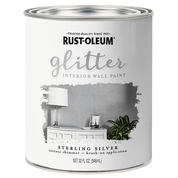 Rust-Oleum Specialty 1 qt. Sterling Silver Glitter Interior Paint