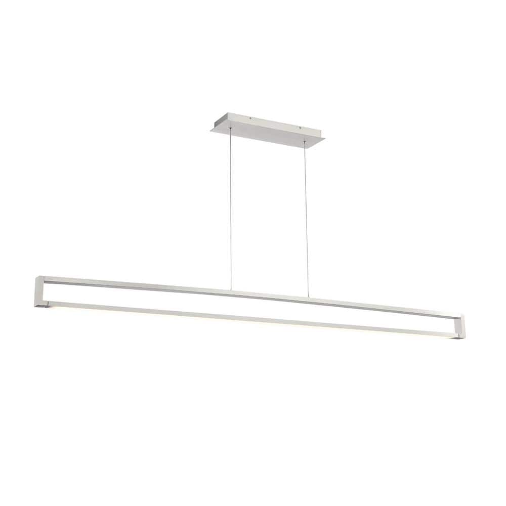 WAC Lighting Lune 63 in. 200-Watt Equivalent Integrated LED Aluminum  Pendant with Glass Shade PD-16063-AL The Home Depot