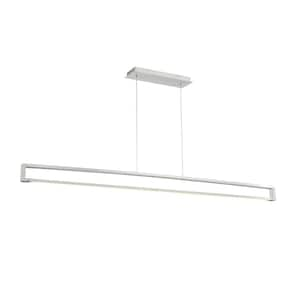 Lune 63 in. 200-Watt Equivalent Integrated LED Aluminum Pendant with Glass Shade